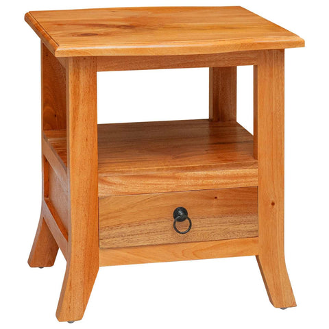 vidaXL Bedside Cabinet with Drawer Natural 15.75 x 15.75 x 17.91 in, Chic, Wooden Nightstand for Your Bedroom, Compact Mahogany Side Table, Perfect Minimalist Storage