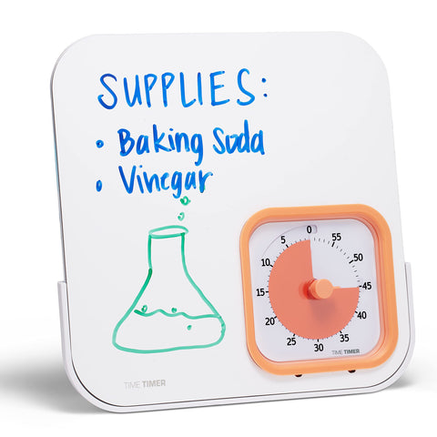 TIME TIMER MOD with Dry Erase Board — 60-Minute Visual Countdown Timer with Magnetic Whiteboard — for Notes, Chores, Classroom and Office Reminders, Visual Schedules, for Kids and Adults (Orange)