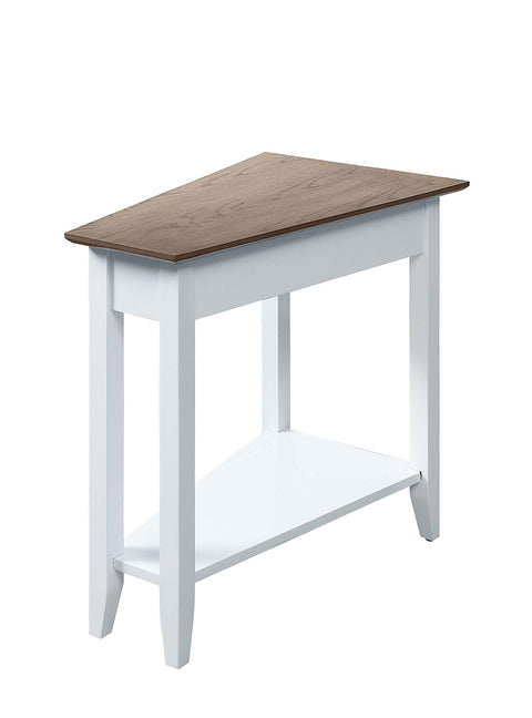 Convenience Concepts American Heritage Wedge End Table 24" - Classic Living Room Table with Storage Shelf,Side Table for Family Room, Bedside Table, Driftwood