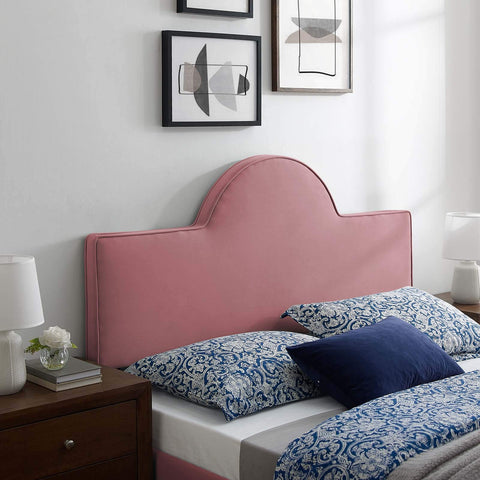 Modway MOD-6302-DUS Dawn Twin Performance Velvet Headboard, Dusty Rose