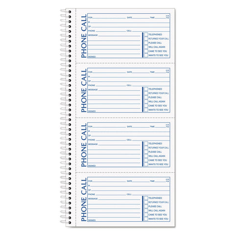TOPS Phone Message Forms Book, Carbonless Duplicate, 2.75 x 5 Inches, 400 Sets per Book (4003)