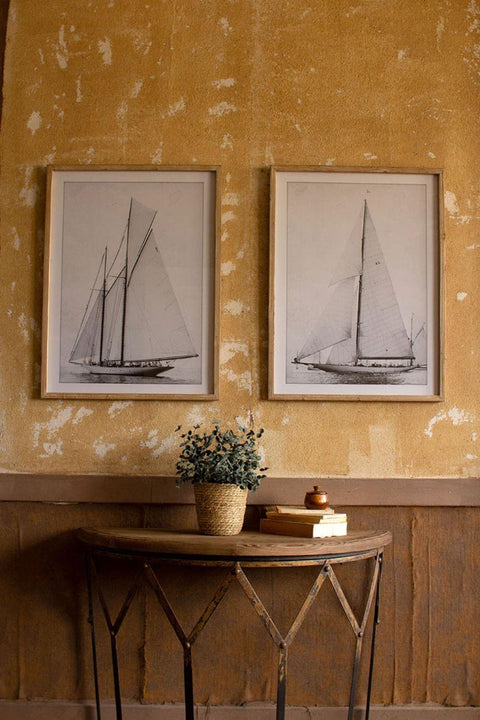 Kalalou CHH1330 Set of Two Framed Sailboat Prints, See Image