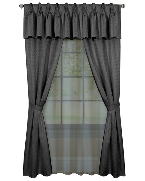 ACHIM Claire Light Filtering Window Shades, Window in a Bag – Attached 6-Piece Set - 55 Inch W, 84 Inch L (Charcoal) - Polyester Curtain Drape for Kitchen, Living, Dining Room Home Décor