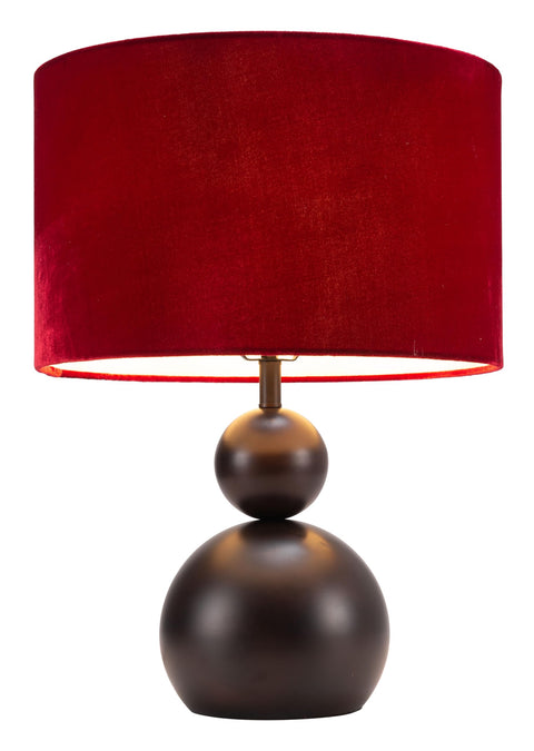 Zuo Shobu Table Lamp Red, Red Table Lamp, Modern Style, Dimmable, Steel, Lighting Table Lamps, 15.7" W x 15.7" D x 21.5" H