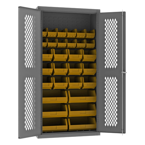 Durham EMDC-361872-30B-95 Bin Cabinet, 72" Overall Height, 36" Overall Width, Total Number of Bins 30