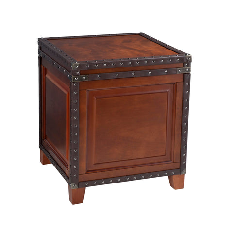 SEI Furniture Amherst Trunk End Table w/ Storage, Brown