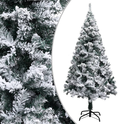 vidaXL Artificial Christmas Tree Green with Flocked Snow PVC, Metal
