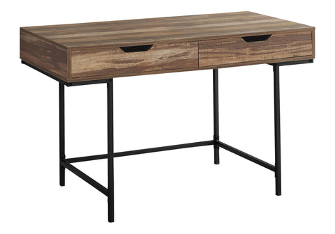 Monarch Specialties I 7557 Computer Desk, Home Office, Laptop, Storage Drawers, 48" L, Work, Metal, Laminate, Brown, Black, Contemporary, Modern