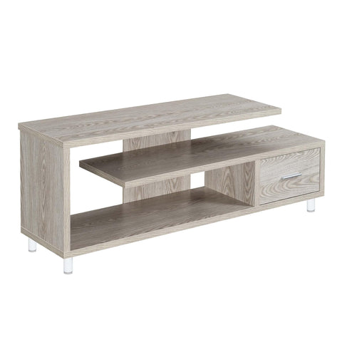 Convenience Concepts Seal II TV Stand 23.75" - 3-Tier Entertainment Center for TVs up to 65 Inches, Modern 1 Drawer TV Mount with Shelves for Living Room, Ice White