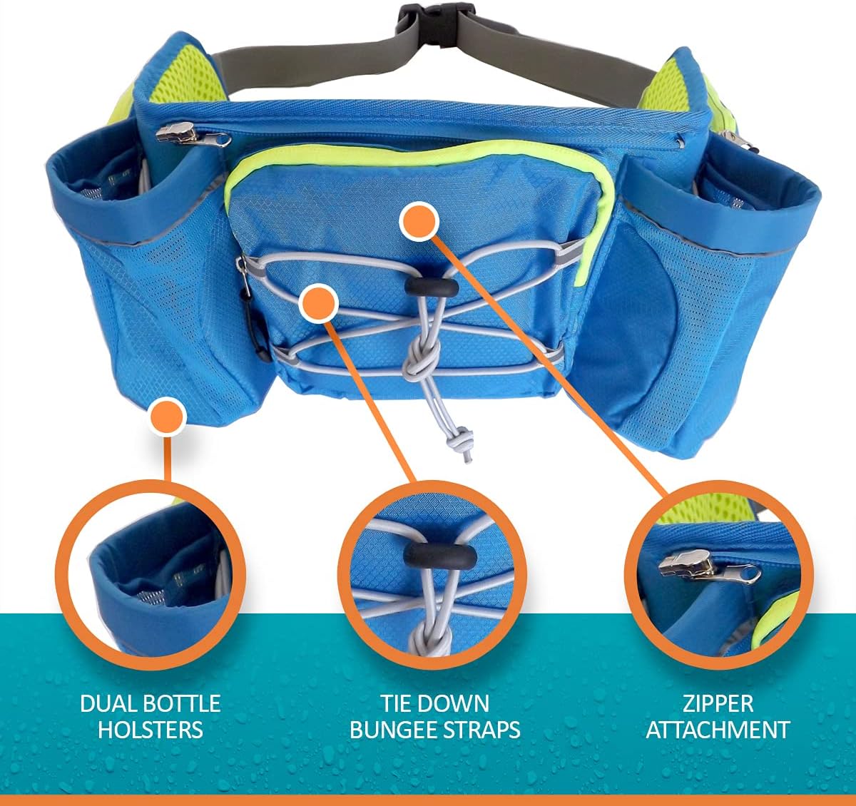 Detachable Hydration Waist Pack (Large) Blue