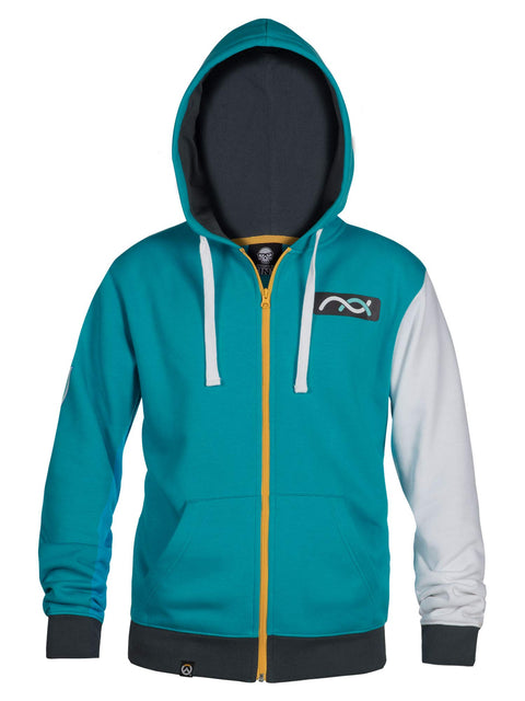 JINX Overwatch Ultimate Symmetra Men's Gamer Zip-Up Hoodie, Teal, X-Small