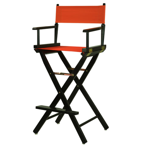 Casual Home 30" Director's Chair Black Frame-with Orange Canvas, Bar Height