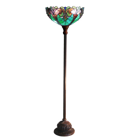 Chloe Lighting CH18780VG15-TF1 Liaison Tiffany-Style 1 Light Victorian Torchiere Floor Lamp, 15" x 15" x 71"