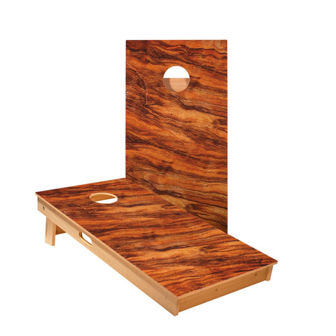 Skip's Garage Wavy Wood Cornhole Boards - Includes (2) Boards (NO Bags) + (2) Board Hole Lights