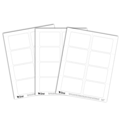 C-Line Pressure Sensitive Inkjet/Laser Printer Name Badges, Plain White 3.38 x 2.33 Inches, 200 Labels per Box (92377)