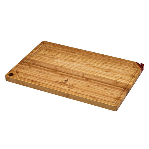 FireDisc - Premium 100% Bamboo Wood Cutting Board Block - with Knife Sharpener - Juice Grooves
