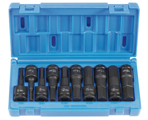 Grey Pneumatic 1/2" Drive 10 Piece Metric Hex Driver Set