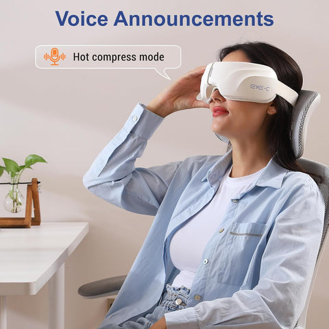 Eye-C Eye Massager Rechargeable, Portable Eye Relax Device with Heat & Vibration for Relaxation, 180° Folding Design, Gifts for Friend, Mom, Dad, Christmas