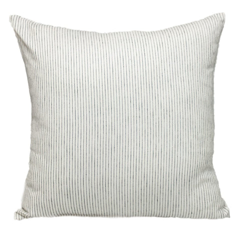 Parkland Collection Transitional Striped White Square 20" x 20" Pillow