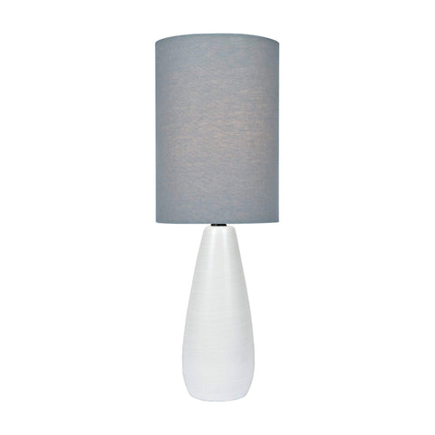 Quatro 17"H White Modern Accent Table Lamp with Gray Shade