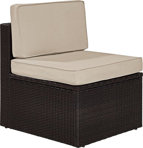 Palm Harbor Wicker Armless Outdoor Sectional Chair Sand/Brown