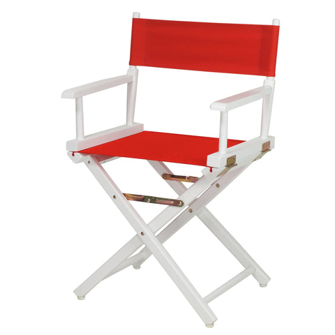 Casual Home 18" Director's Chair White Frame with Red Canvas