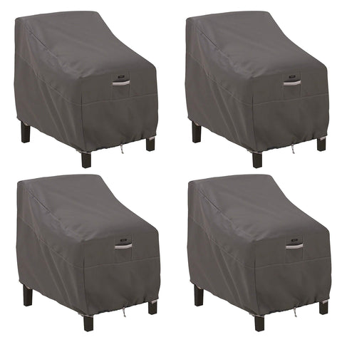 Classic Accessories Ravenna Water-Resistant 38 Inch Deep Seated Patio Lounge Chair Cover, 4 Pack, Patio Furniture Covers