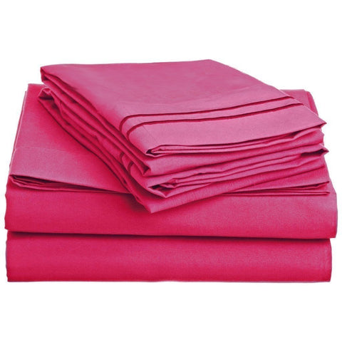 Fast Furnishings Queen Size 4-Piece Sheet Set in Pink Polyester Microfiber