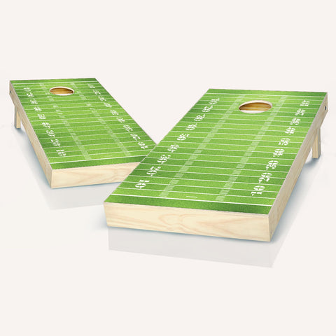 Skip's Garage Football Cornhole Set - 2x4 Boards (Corn Filled Bags) - Include Case + Hole Lights + Score