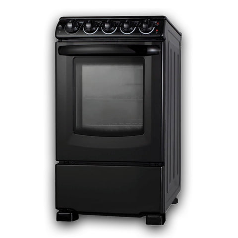 Summit 20” Electric Smooth Top Range, Large 2.3 cu.ft Oven, ADA Complaint, Black- REX2051BRT