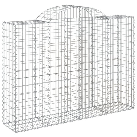 vidaXL Arched Gabion Baskets Set of 2, 78.7""x19.7""x55.1""/63"" Galvanized Iron Wall Cages for Garden Decoration and Noise Reduction, Silver, 3146362