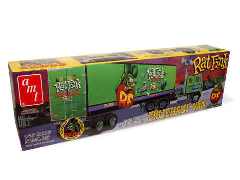 Skill 3 Model Kit Fruehauf FB Beaded Panel Van Trailer Rat Fink 1/25 Scale Model by AMT