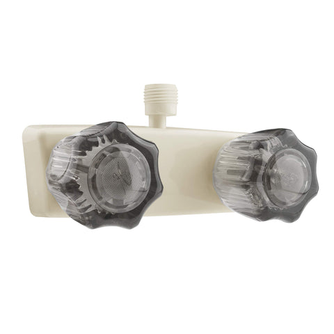 Dura Faucet DF-SA100S-BQ RV/Motorhome/Trailer Shower Faucet Valve Diverter with Smoked Acrylic Knobs (Bisque Parchment)