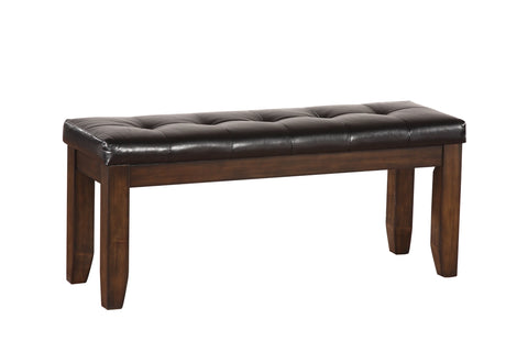 Acme Urban Faux Leather Tufted Dining Bench in Black and Espresso