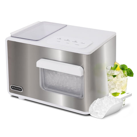 Whynter Nugget Ice Maker, Countertop Portable Ice Maker, IBX-388WS SonicSnö, Automatic Self-Cleaning with Removable Ice Drawer Compact Ice Maker for Home Bar, 40 lbs/24H, Stainless Steel and White