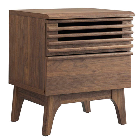 Modway Render Mid-Century Modern, Nightstand, Walnut