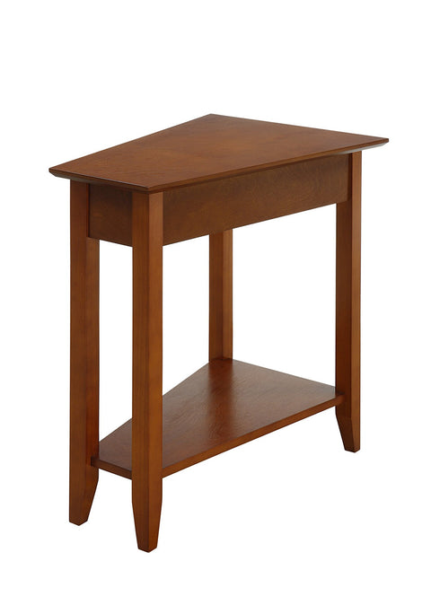Convenience Concepts American Heritage Wedge End Table 24" - Classic Living Room Table with Storage Shelf, Side Table for Family Room, Bedside Table, Cherry