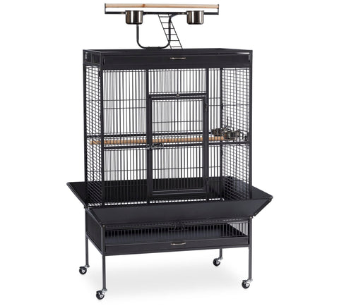 Prevue Pet Products Wrought Iron Select Bird Cage 3154BLK, Black Hammertone, 36-Inch by 24-Inch by 66-Inch