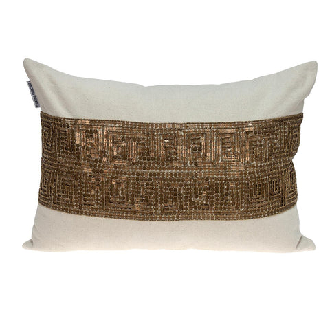 Parkland Collection Misty Transitional Beige 14" x 20" Throw Pillow