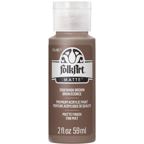 FolkArt Acrylic Paint in Assorted Colors (2 oz), 2560, Bark Brown