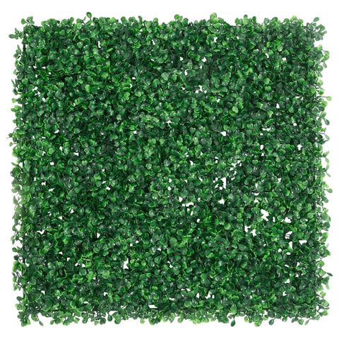 vidaXL 24-Pack Green Artificial Shrub Leaf Hedge - PE Fence Panels for Garden Privacy & Decoration, 19.7"x19.7", Outdoor Aesthetic, Easy Install