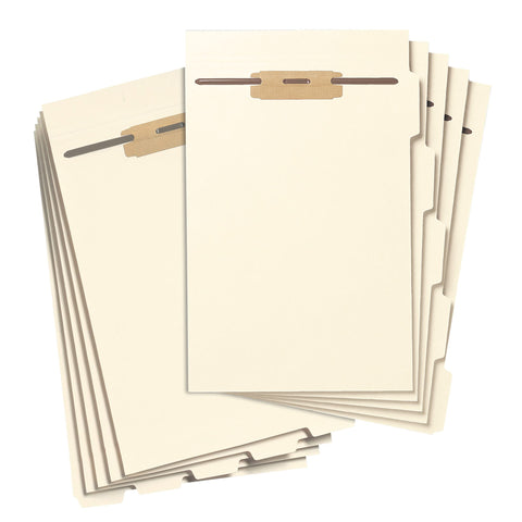 Smead Stackable Folder Divider with Fastener, Bottom 1/5-Cut Tab, Legal Size, Manila, 50 per Box (35650)