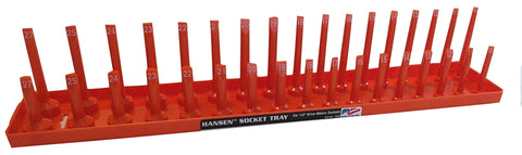 Hansen Global Hansen 1206 1/2" Drive Metric Regular & Deep Socket Holder - Orange
