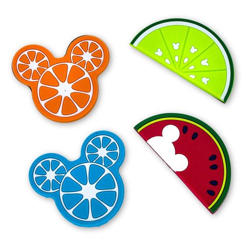 Disney Mickey Mouse 4-Piece Fruit Magnet Set | Cute Decoration For Office, Whiteboard, Refrigerator