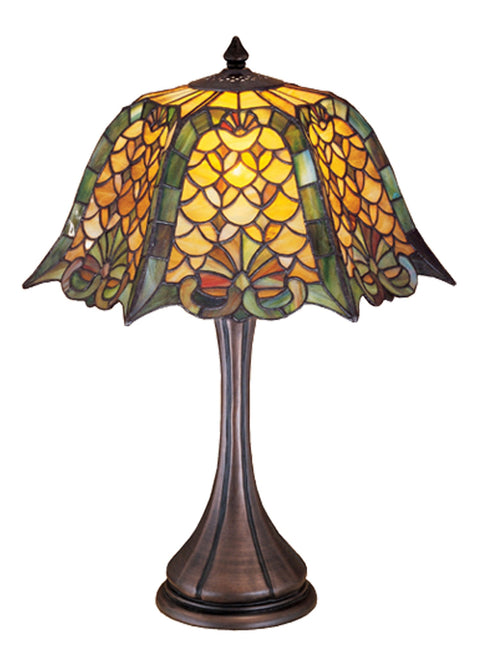 Meyda Tiffany 19876 Duffner & Kimberly Shell & Diamond Table Lamp, 21" Height