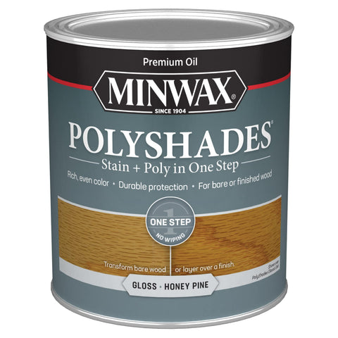 Minwax PolyShades Wood Stain + Polyurethane Finish – Quart, Honey Pine, Gloss