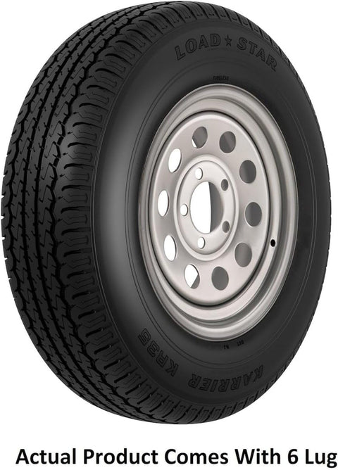AMERICANA 32926 ST225/75R15 D/6H MOD SILVER KR, 15 Inch Diameter x 6 Inch Width; 6 x 139.7 Millimeter/ 6 x 5.50 Inch Bolt Pattern; Modular Wheel; 2 Piece Welded Steel Construction; Silver; ST225 x 75R15; 1 Year Worry-Free Warranty; Trailer;