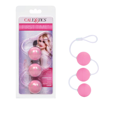 CalExotics First Time Triple Lover Balls With Easy Retrieval Loop - Adult Sex Toys - Pink SE-0004-37-2