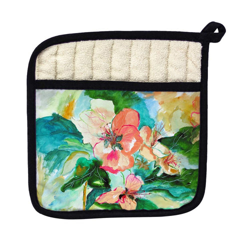 Betsy Drake PT724 Apple Blossoms Pot Holder