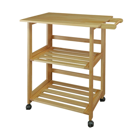 Casual Home Trek Folding Natural Kitchen Cart, 27"W (372-30)